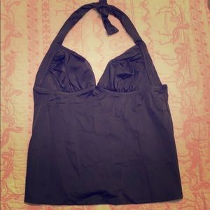 Black J crew halter swim top, size small, D-cup